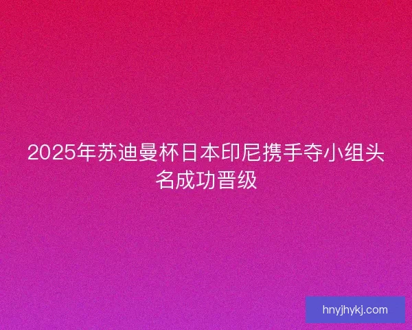 2025年苏迪曼杯日本印尼携手夺小组头名成功晋级